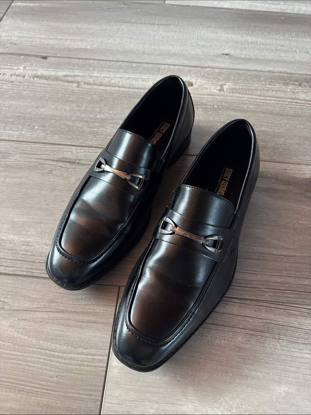 Boy Youth Black Slip-On Loafers with Metal Bit